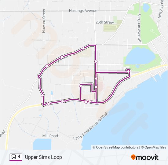 Mapa de 4 de autobús