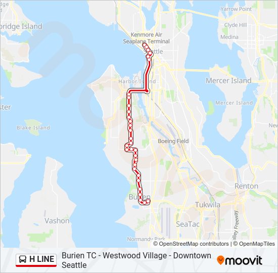 H LINE Bus Line Map