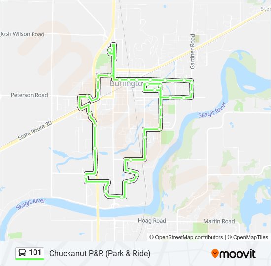 Mapa de 101 de autobús