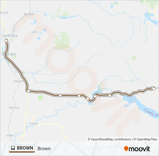 BROWN Bus Line Map