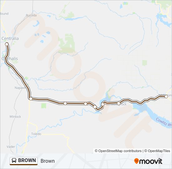BROWN Bus Line Map