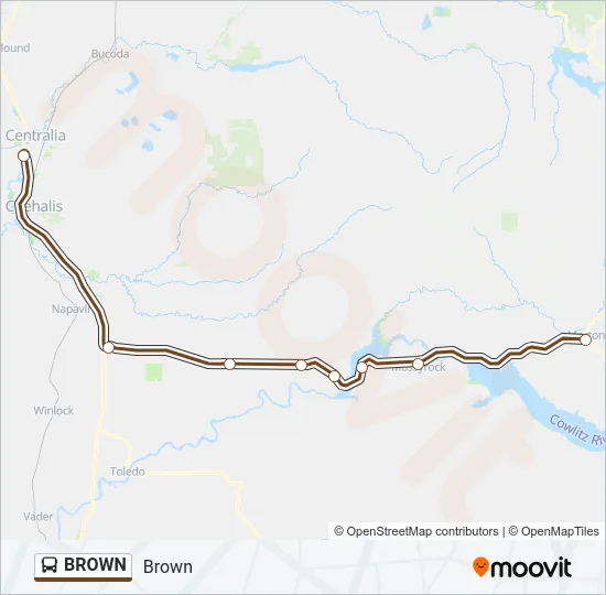 BROWN Bus Line Map