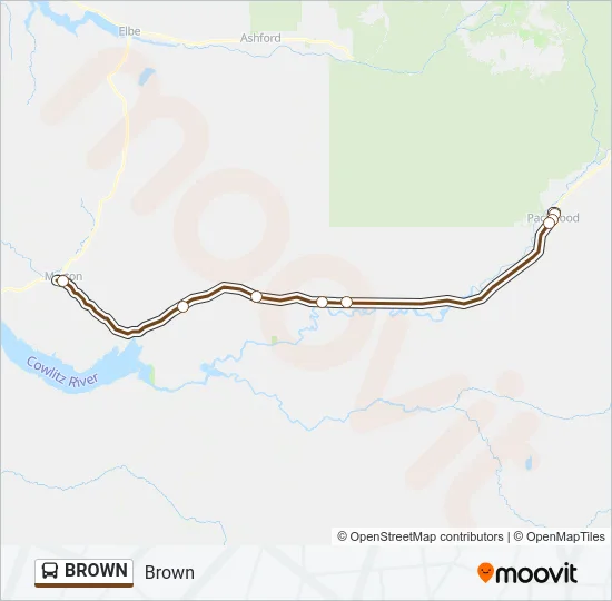 BROWN Bus Line Map