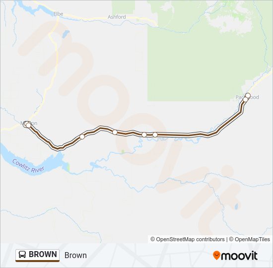 BROWN bus Line Map