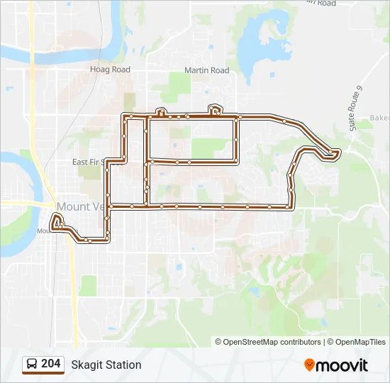 204 Bus Line Map