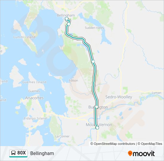 80X Bus Line Map