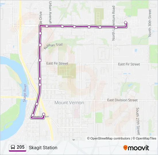 205 Bus Line Map