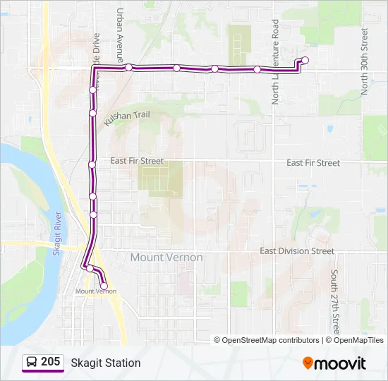 205 Bus Line Map