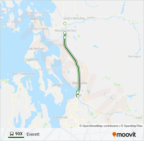 90X Bus Line Map