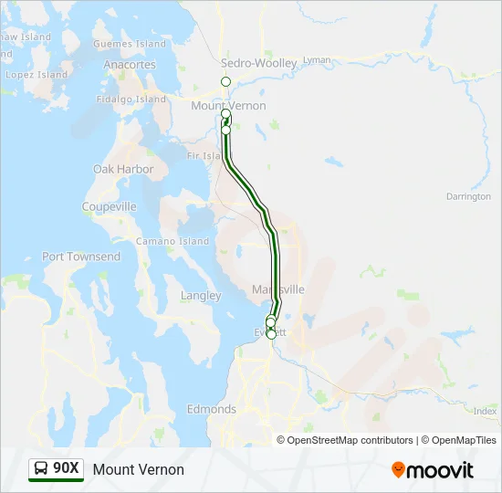 90X Bus Line Map