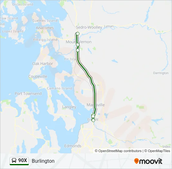 90X Bus Line Map