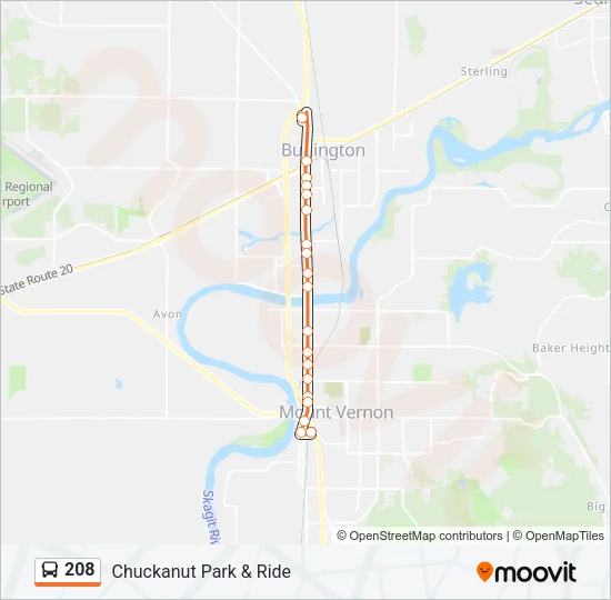 208 Bus Line Map
