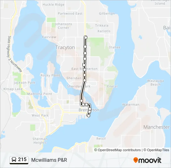 215 Bus Line Map
