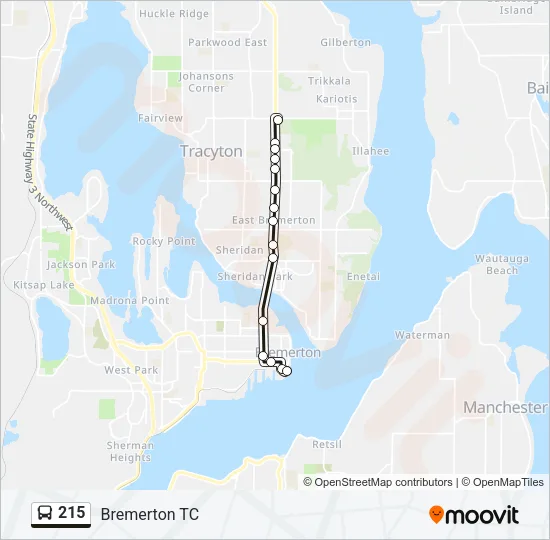 215 Bus Line Map