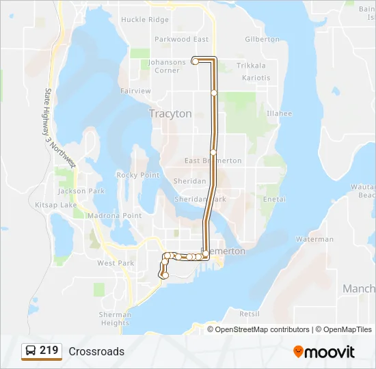 219 Bus Line Map