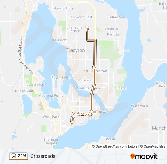 219 Bus Line Map