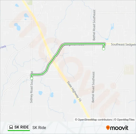 SK RIDE Bus Line Map