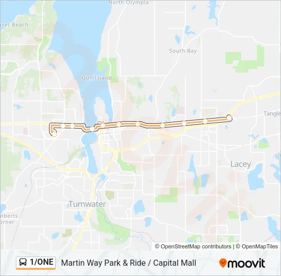 1/ONE Bus Line Map