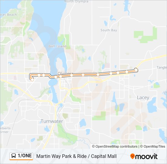 1/ONE Bus Line Map