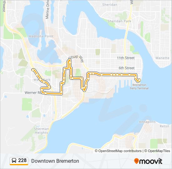 228 bus Line Map
