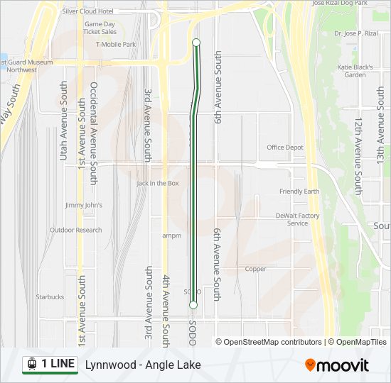 1 LINE Light Rail Line Map