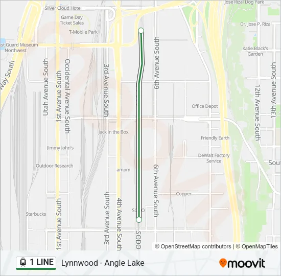 1 LINE Light Rail Line Map