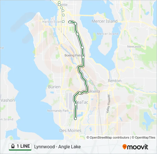 1 LINE Light Rail Line Map