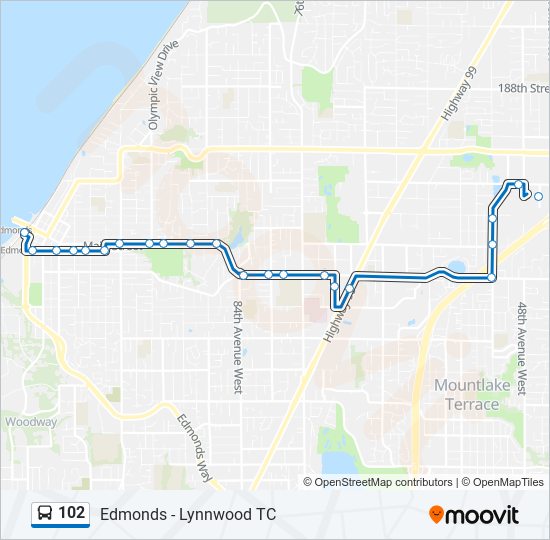 102 bus Line Map