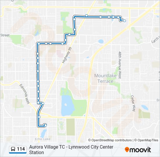 114 Bus Line Map
