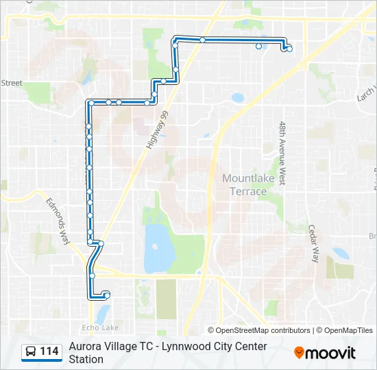 114 Bus Line Map