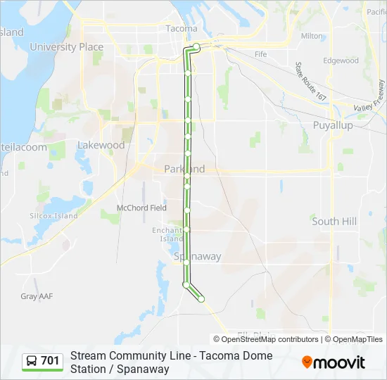 701 Bus Line Map