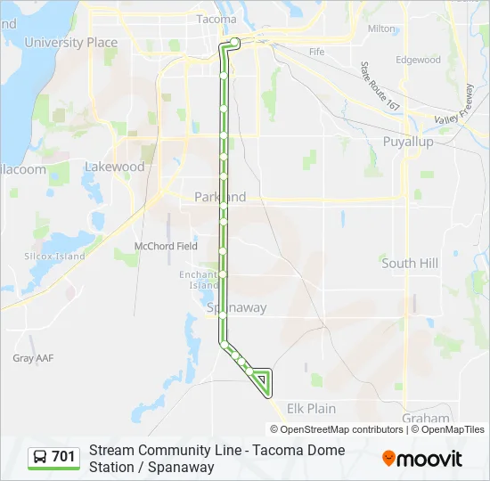 701 Bus Line Map