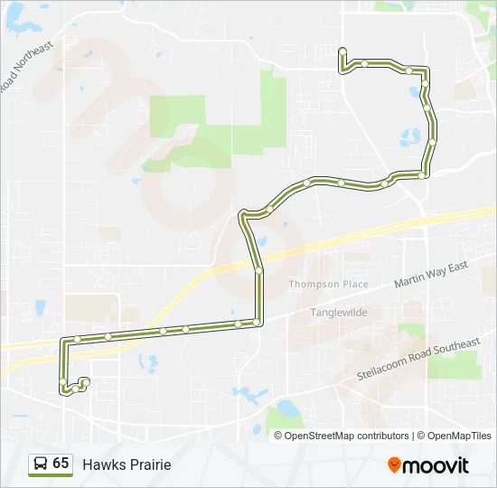 65 Bus Line Map