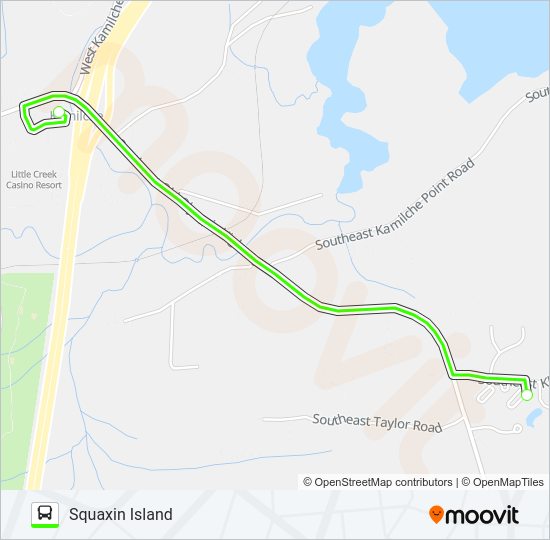 SQUAXIN ISLAND Bus Line Map