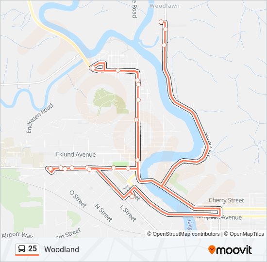 25 bus Line Map