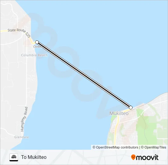 CLINTON - MUKILTEO Ferry Line Map