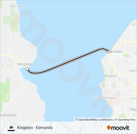 KINGSTON - EDMONDS Ferry Line Map