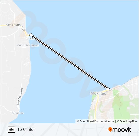 MUKILTEO - CLINTON Ferry Line Map