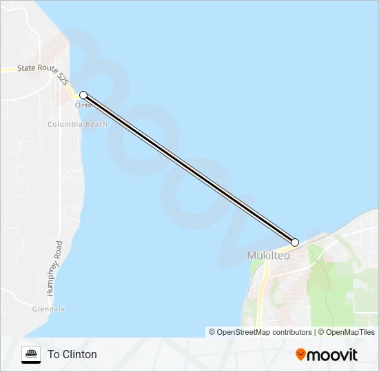 MUKILTEO - CLINTON Ferry Line Map