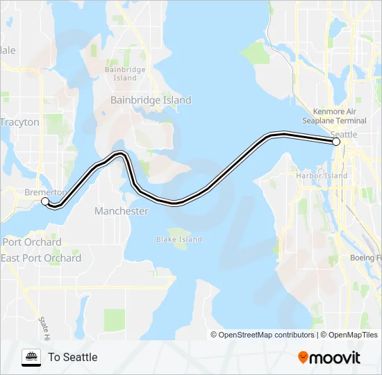 BREMERTON - SEATTLE Ferry Line Map