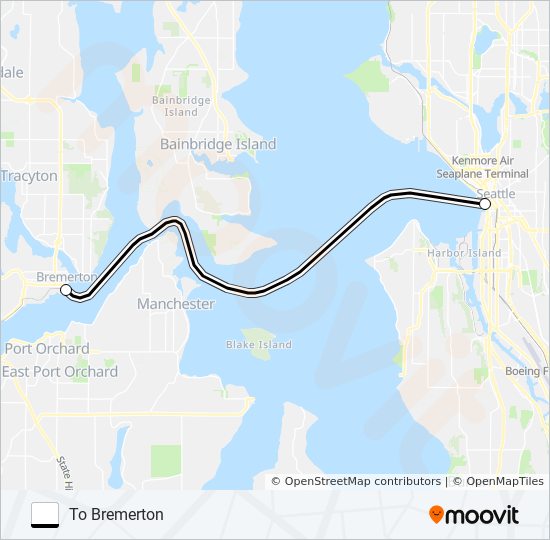 SEATTLE - BREMERTON ferry Line Map