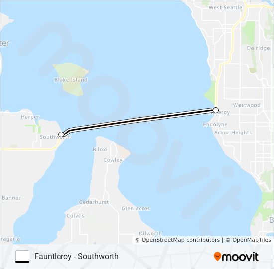 FAUNTLEROY - SOUTHWORTH ferry Line Map
