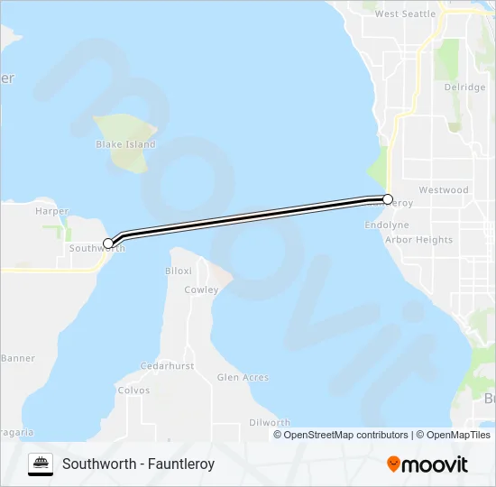 SOUTHWORTH - FAUNTLEROY Ferry Line Map