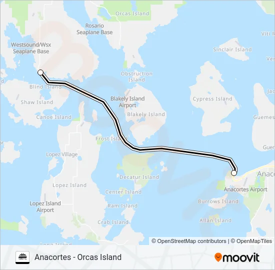 ANACORTES - ORCAS ISLAND Ferry Line Map