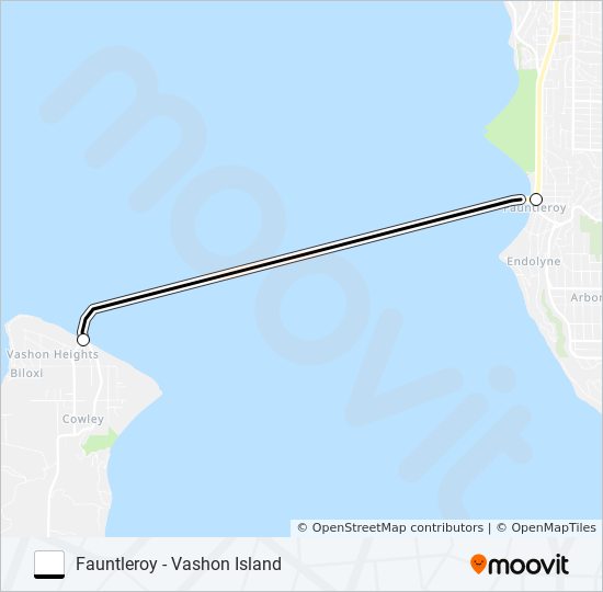 FAUNTLEROY - VASHON ISLAND ferry Line Map