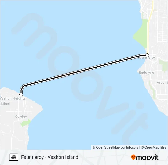 FAUNTLEROY - VASHON ISLAND Ferry Line Map