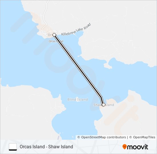 ORCAS ISLAND - SHAW ISLAND ferry Line Map