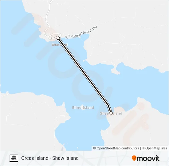 ORCAS ISLAND - SHAW ISLAND Ferry Line Map