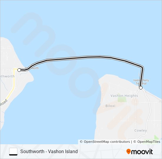 SOUTHWORTH - VASHON ISLAND ferry Line Map