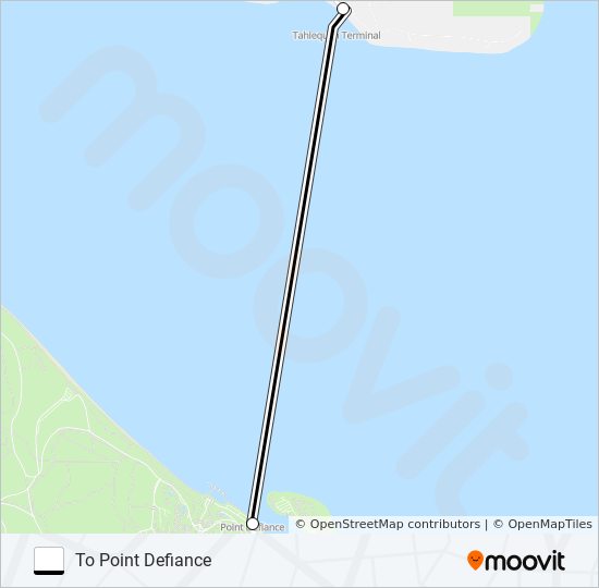 TAHLEQUAH - POINT DEFIANCE ferry Line Map